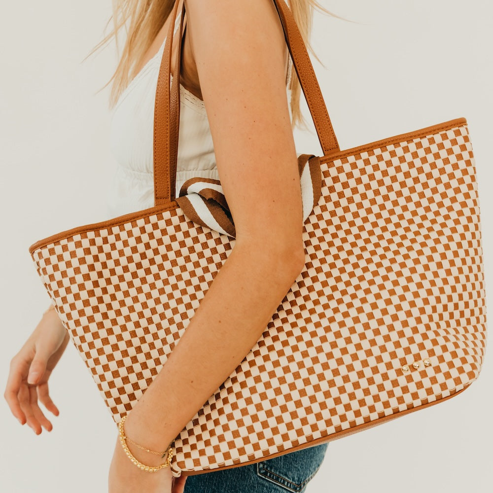 Woven Tiffany Organizer Tote Bag-Tote Bag-Pretty Simple