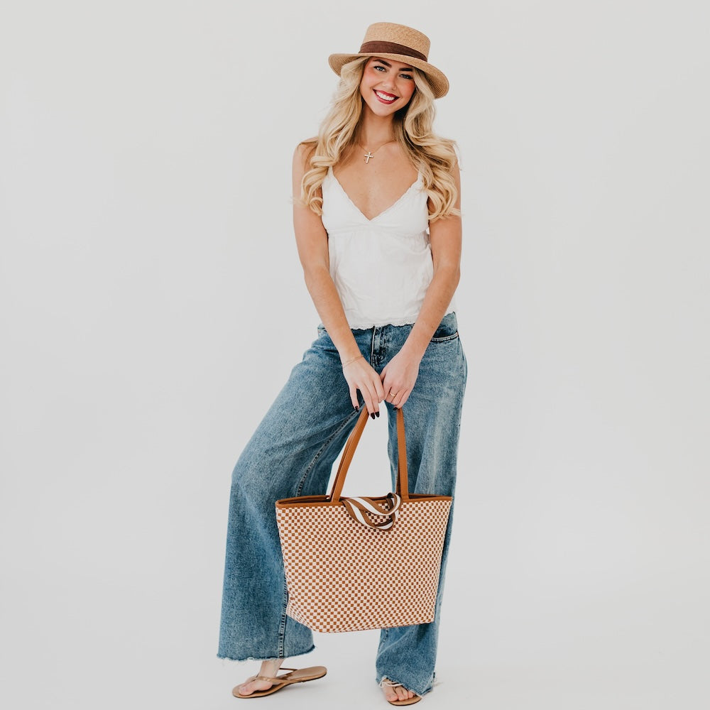 Woven Tiffany Organizer Tote Bag-Tote Bag-Pretty Simple