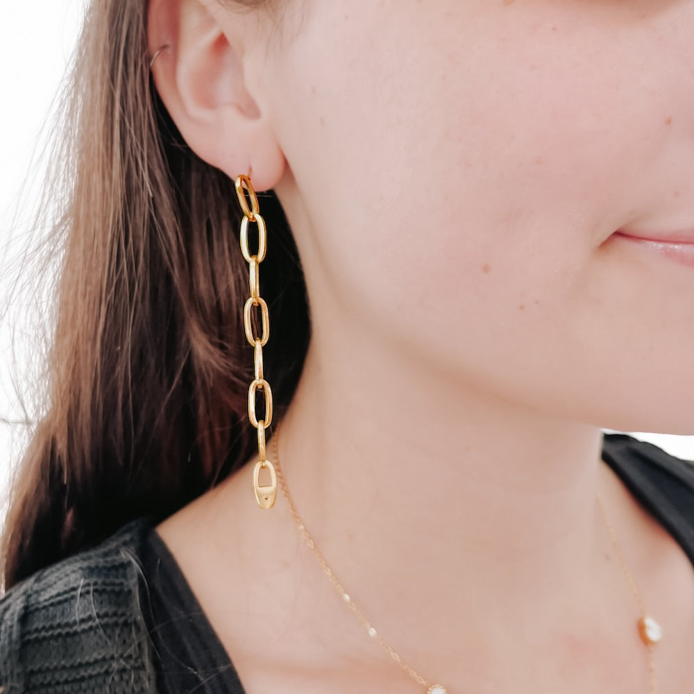 Two Looks in One Chain Link Earrings - WATERPROOF-Pretty Simple