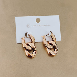 Urban Edge Gold Chain Link Earrings - WATERPROOF-Pretty Simple