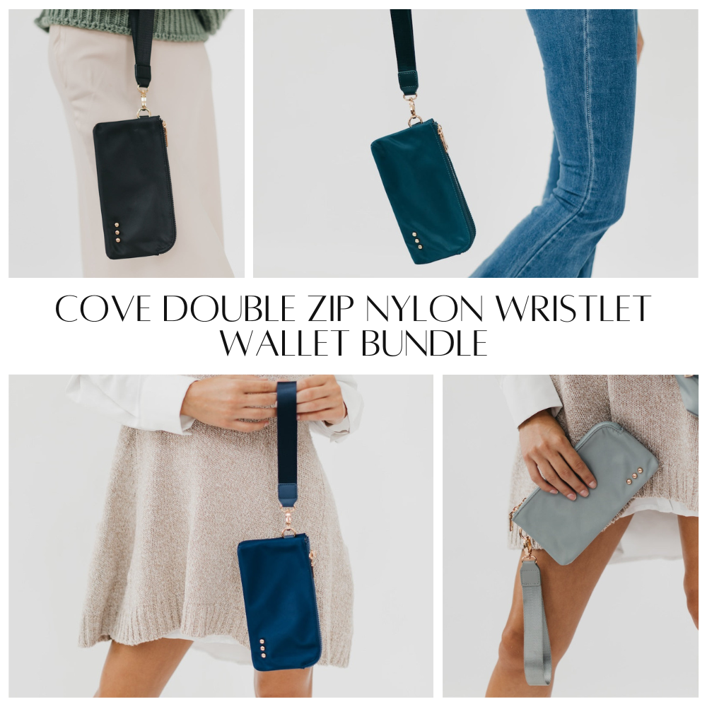 Cove Double Zip Nylon Wristlet Wallet Bundle-Bag Bundles-Pretty Simple