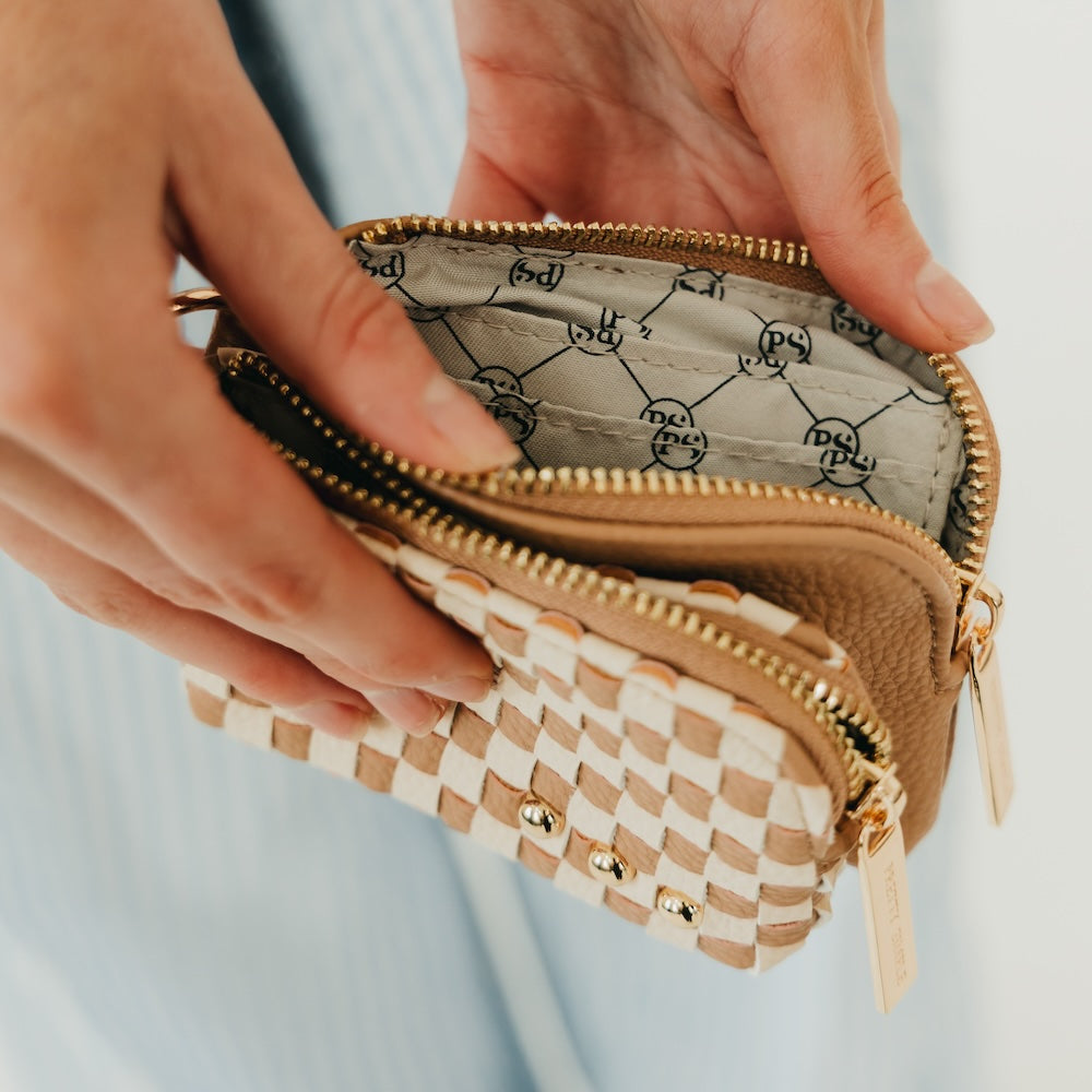 Woven Cameron Clippable Double Zip Card Wallet-Wallet-Pretty Simple