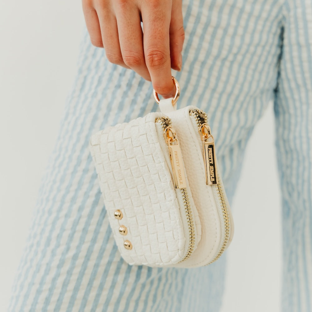 Woven Cameron Clippable Double Zip Card Wallet-Wallet-Pretty Simple