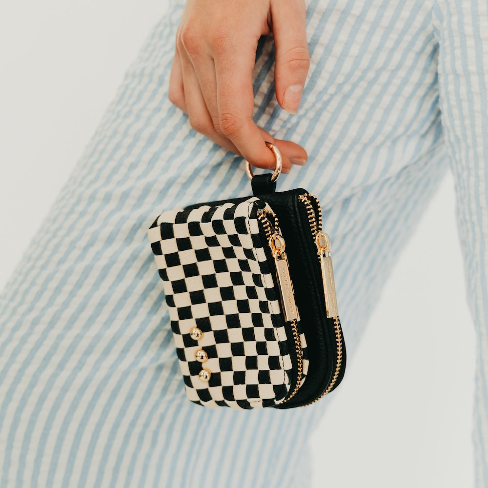 Woven Cameron Clippable Double Zip Card Wallet-Wallet-Pretty Simple