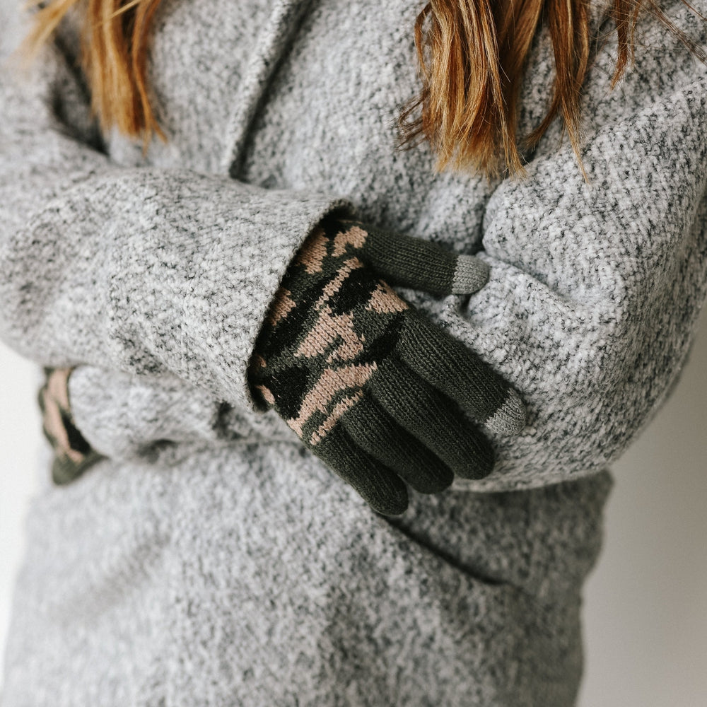 Camo Knit Smart Touch Gloves-Mittens-Pretty Simple