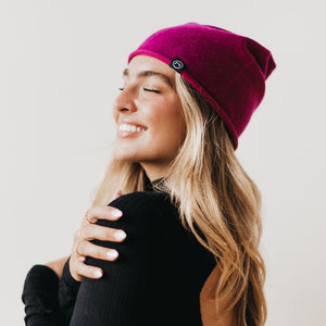 Rolled Edge, Cashmere Beanie-Hat-Pretty Simple Wholesale