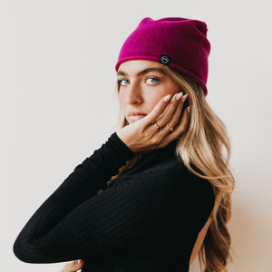 Rolled Edge, Cashmere Beanie-Hat-Pretty Simple Wholesale