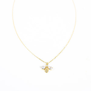 Buzzing Bee Gold Crystal Necklace- Wholesale - Pretty Simple
