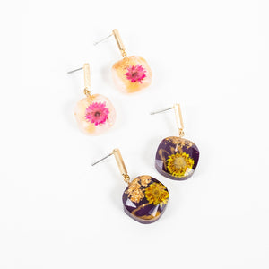 May Day Dry Flower Ball Earring- Wholesale - Pretty Simple