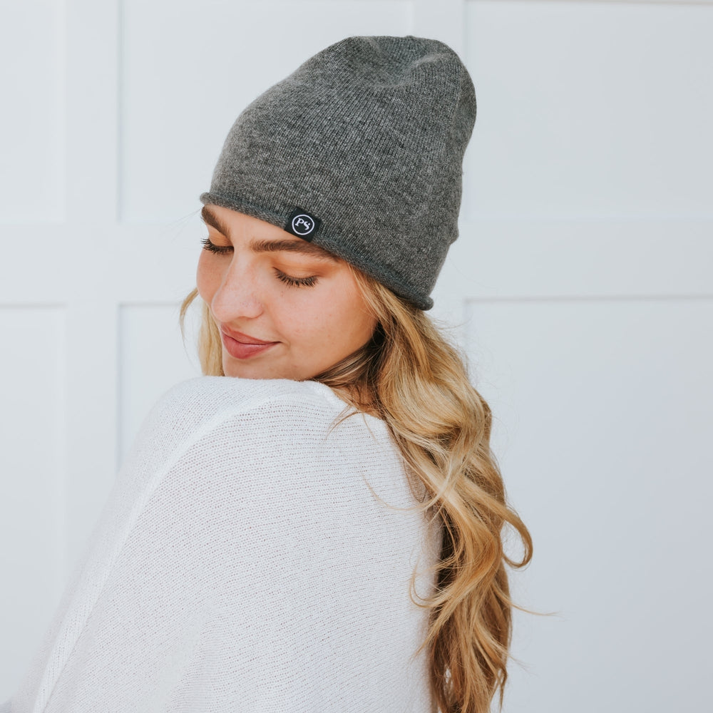 Rolled Edge, Cashmere Beanie-Hat-Pretty Simple