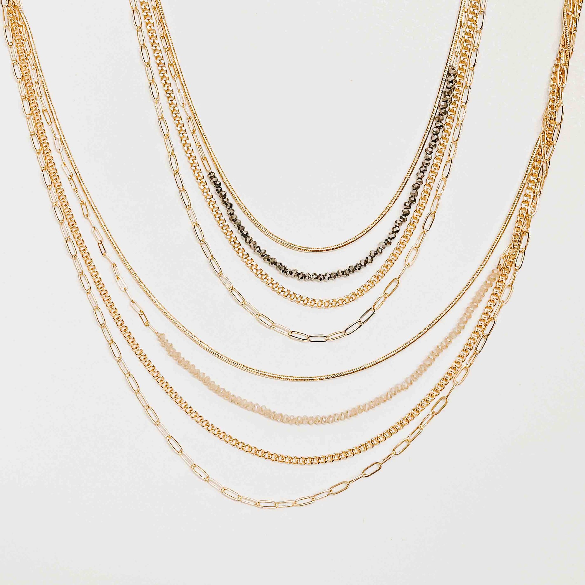 All About Layers Herringbone Necklace-Necklace-Pretty Simple Wholesale