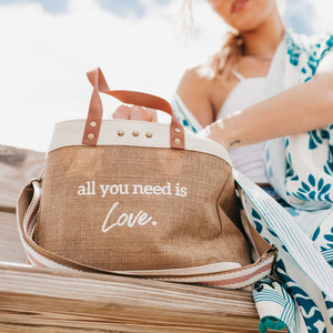 All You Need Is Love Jute Crossbody Tote-Tote bag-Pretty Simple Wholesale