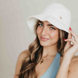 white terrycloth bucket hat - Dip In The Pool Bucket Hat