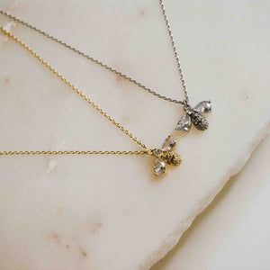 Buzzing Bee Gold Crystal Necklace-Necklace-Pretty Simple Wholesale