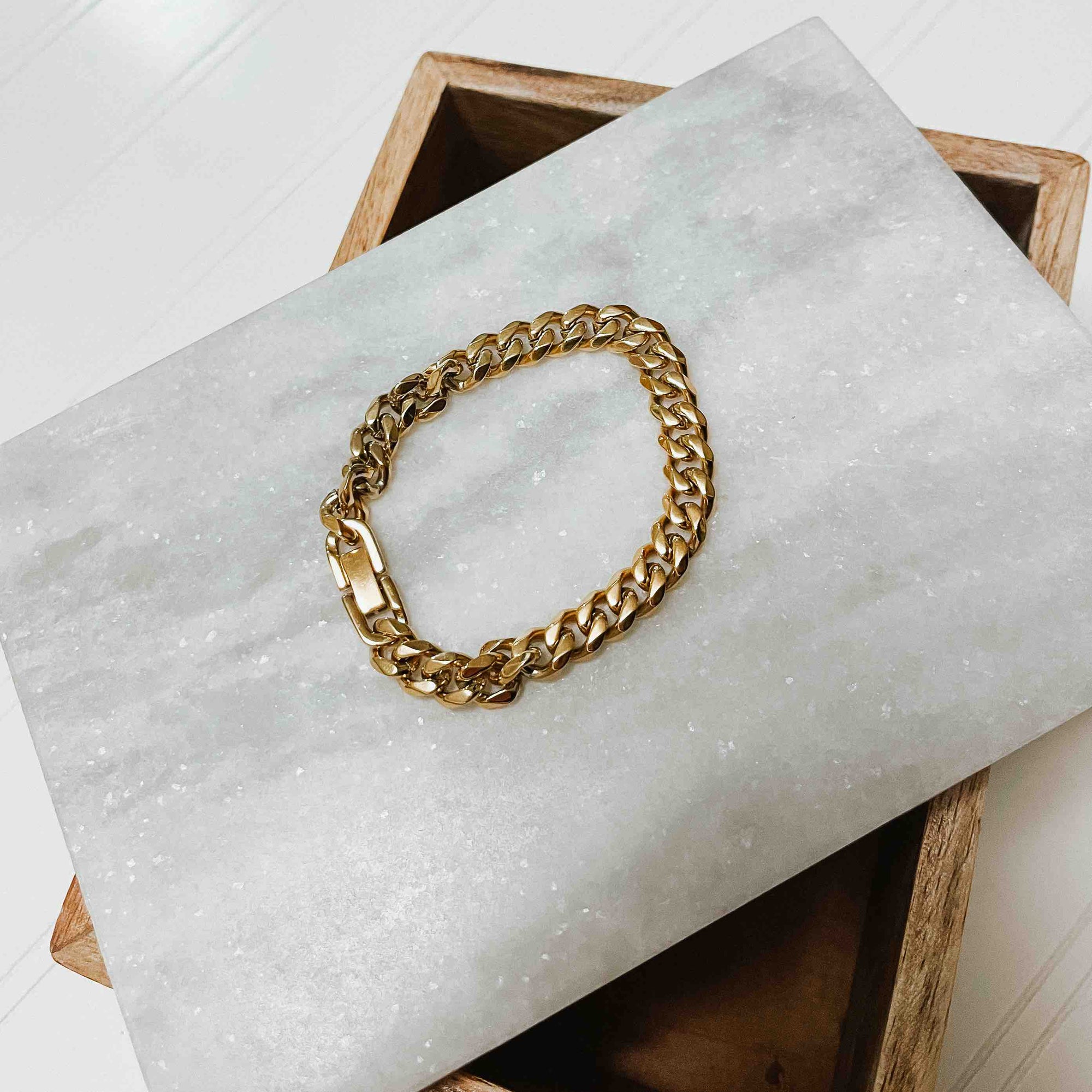 Gold chunky chain bracelet - Charlie Chain Bracelet 