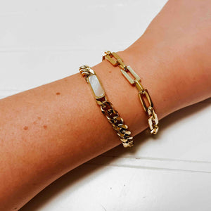 Gold linked chunky bracelet - Chelsea Chain Linked Bracelet