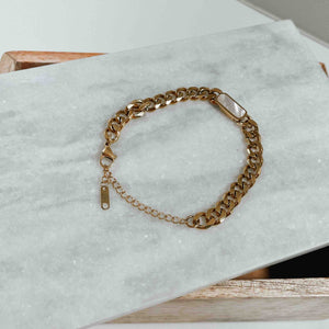 Chunky chain gold bracelet - Crystal Quartz Chain Bracelet