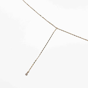 Pretty Simple Dainty Diamond Gold Teardrop Y Necklace