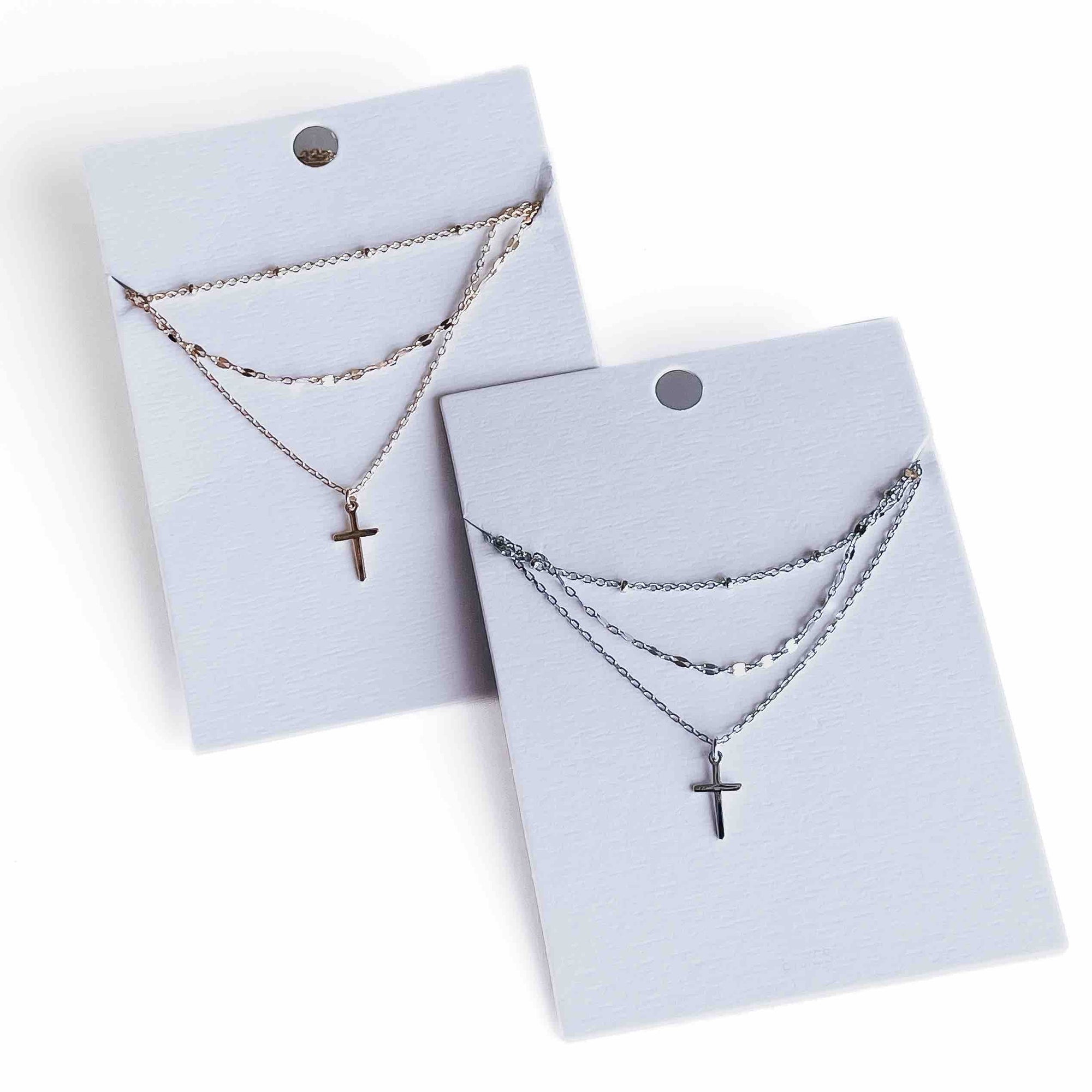 Pretty Simple Devoted Cross Layered Necklace