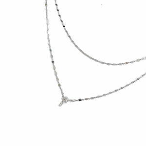 Pretty Simple Diamond Layered Cross Necklace