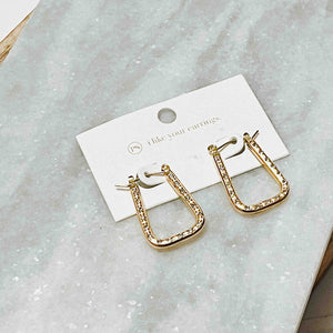 Diamond Square Hoop Earrings 