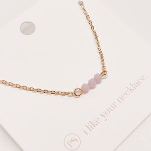 Iris Pink Natural Stone Beaded Necklace-Necklace-Pretty Simple Wholesale
