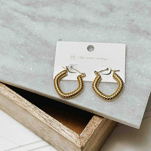 Textured gold hoop earrings - Kinsley Hoop Earrings