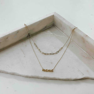 Layered Mini Mama Necklace in gold 
