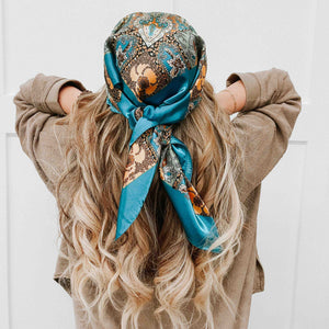 Milan polyester hair scarf in teal