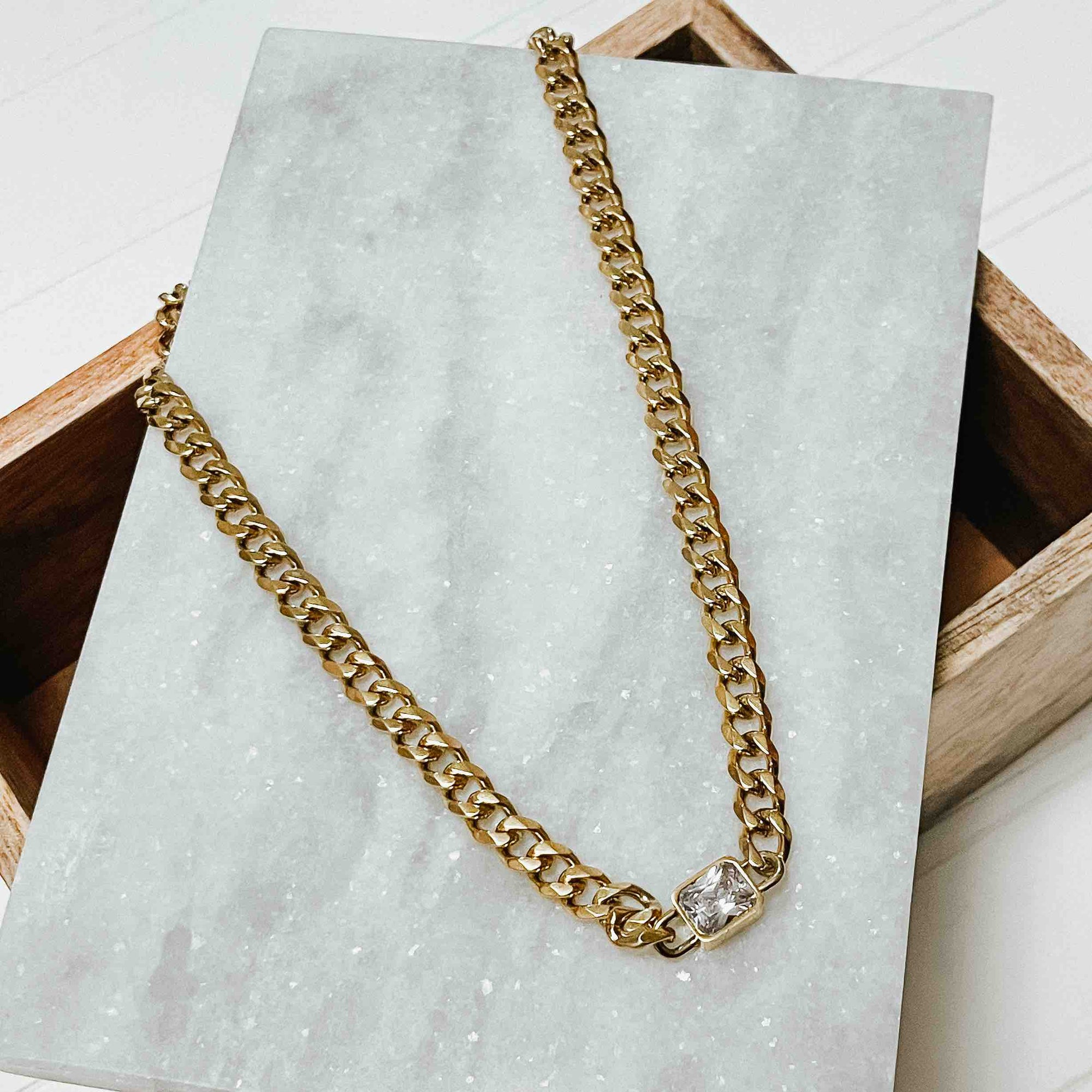 Diamond Chain Necklace *WATERPROOF*-Necklace-Pretty Simple Wholesale
