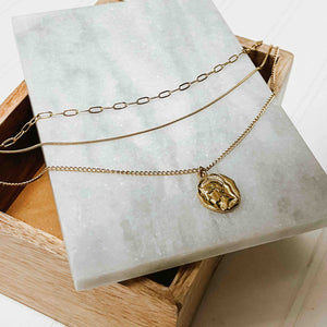 Gold layered chain pendant necklace - Logan Layered Pendant Necklace