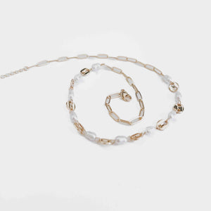 Pretty Simple Perla Pearl & Oval Chain Link Necklace