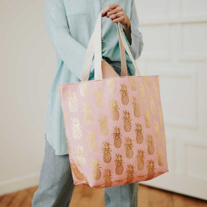 Pineapple Foil Beach Bag-Tote Bag-Pretty Simple Wholesale
