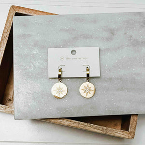Gold hoop earrings with pendant - Shooting Star Hoop Earrings