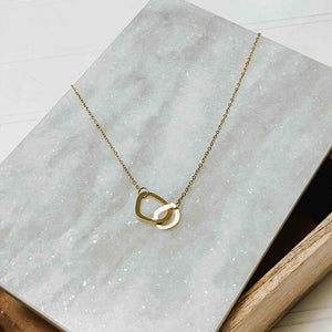 Gold chain linked necklace with cuffs - Tied Together Necklace